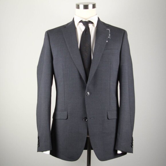 40L Bar III Mens Slim fit Sport Coat Blazer Grey Solid Wool Blend E03278 - Picture 1 of 7